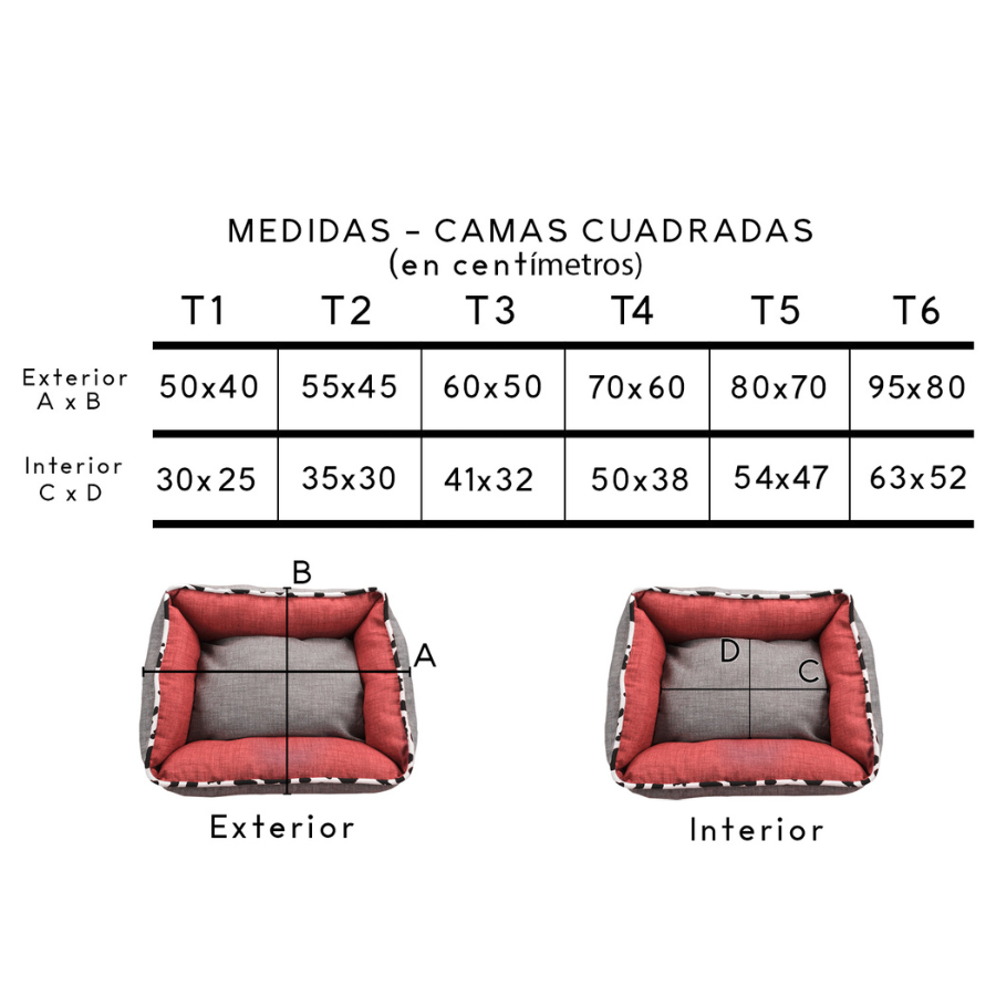 Cama Cuna cuadrada VICHY T3 60x50 Rojo, , large Imagen numero 4